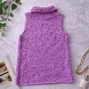 Vintage Dana Buchman Petite Pink Knit Sleeveless Top